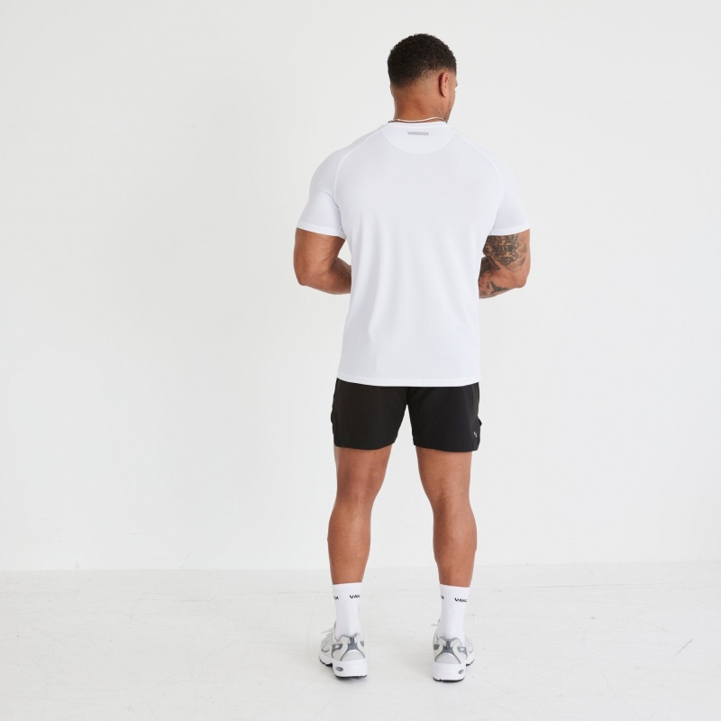 Vanquish Fitness Essential White Performance Korta Sleeve T Shirt Vita | 5831-APECQ