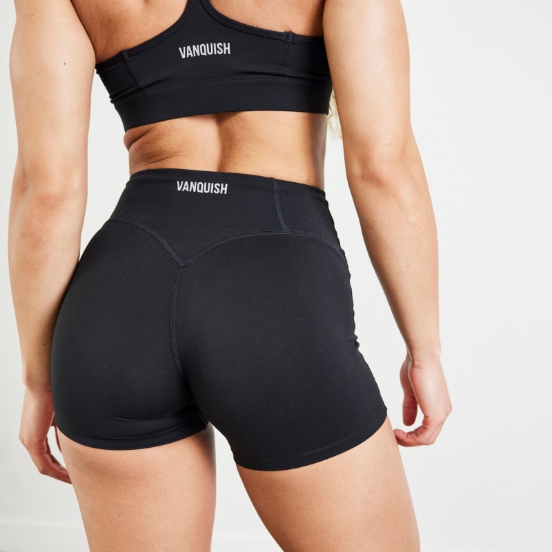 Vanquish Fitness Evolve Black High Waisted Shorts Svarta | 3961-CGWKU