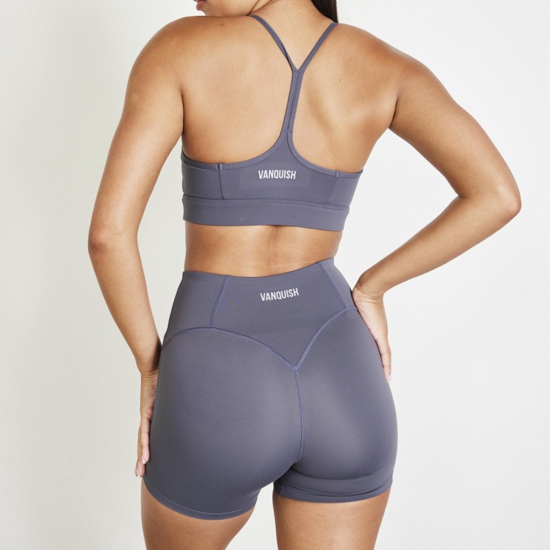 Vanquish Fitness Evolve Charcoal Grey High Waisted Shorts Grå | 1805-SKBND