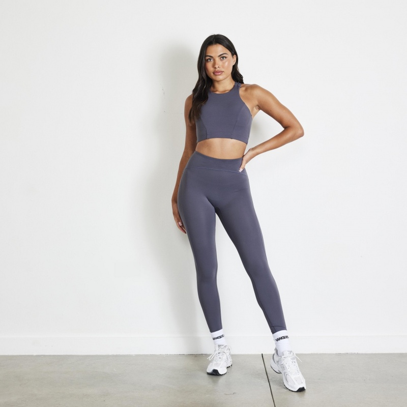 Vanquish Fitness Evolve Charcoal Grey High Waisted Leggings Grå | 5713-BFPDG