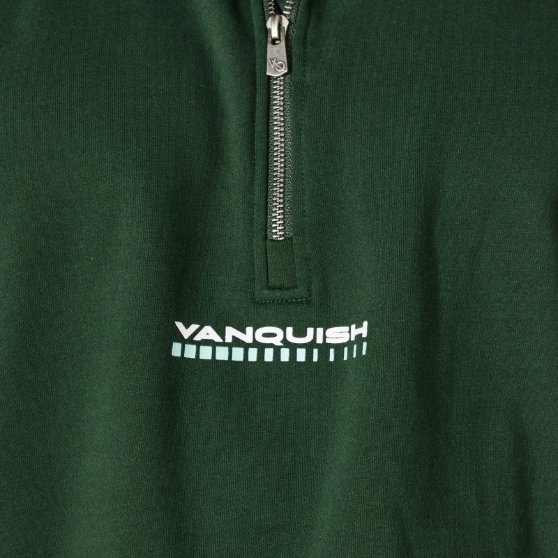 Vanquish Fitness Green Athletics Division Quarter Zip Tröja Gröna | 5496-OSPIF