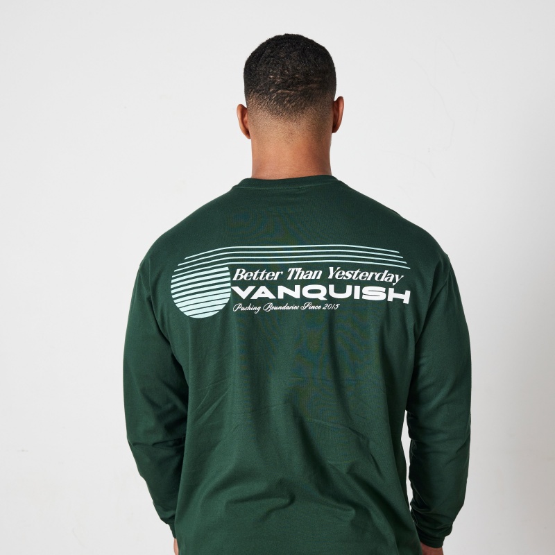 Vanquish Fitness Green Athletics Division Oversized Long Sleeve T Shirt Gröna | 8407-CZYDG