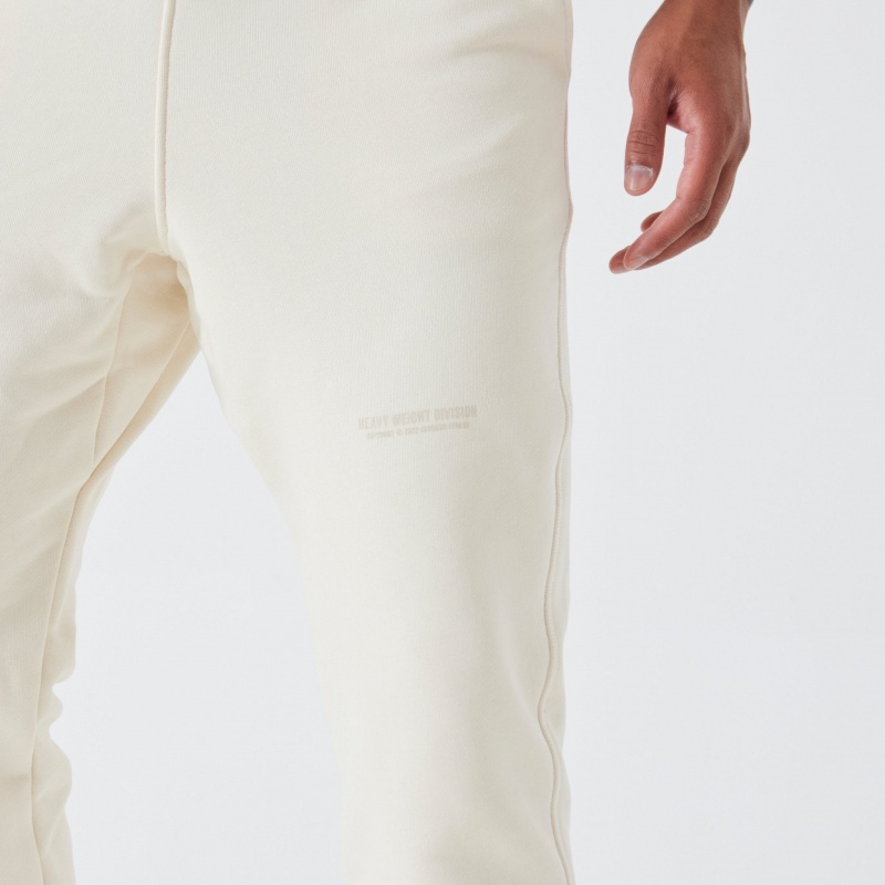 Vanquish Fitness Heavyweight Division Vintage White Tapered Sweatpants Vita | 0534-SFPUQ