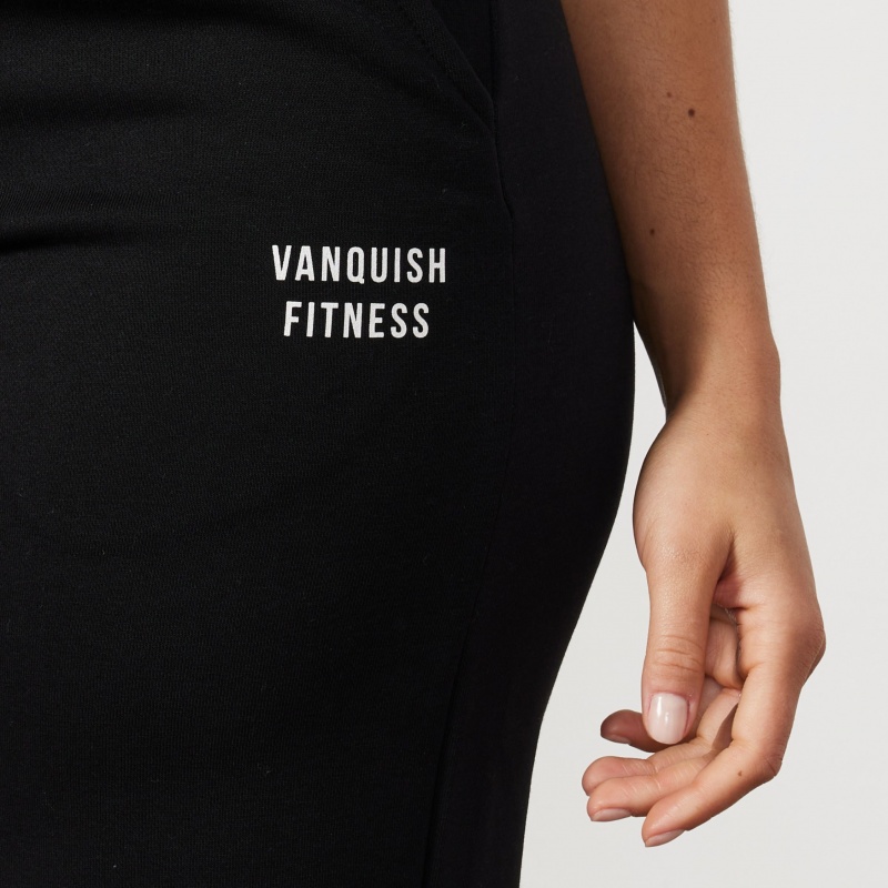 Vanquish Fitness Jet Black Rejuvenate Breda Leg Oversized Sweatpants Svarta | 1278-JDKXL