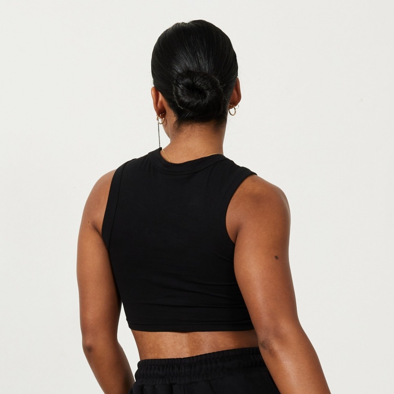 Vanquish Fitness Jet Black Rejuvenate Cropped Tank Top Svarta | 4659-FRBLK