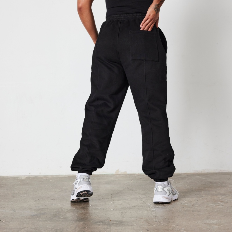 Vanquish Fitness Jet Black VQFIT Oversized Sweatpants Svarta | 6250-ZUQLY