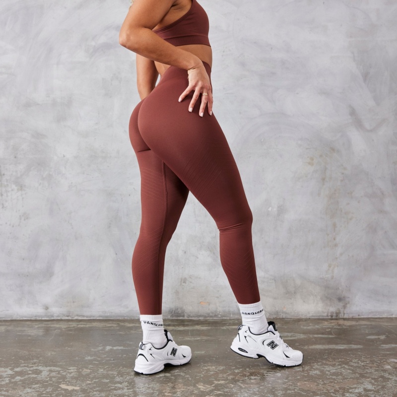 Vanquish Fitness Neutrala V2 Seamless Brown Legging Bruna | 0481-QBYDC