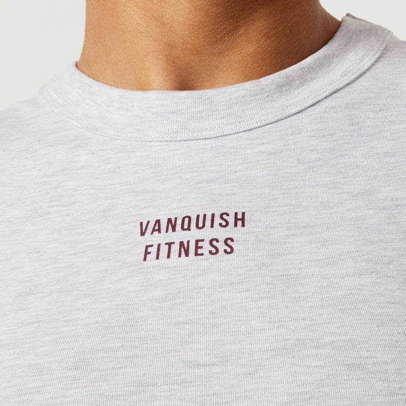 Vanquish Fitness Oat Marl Rejuvenate Cropped Tank Top Oat Marl | 1297-UYJTE