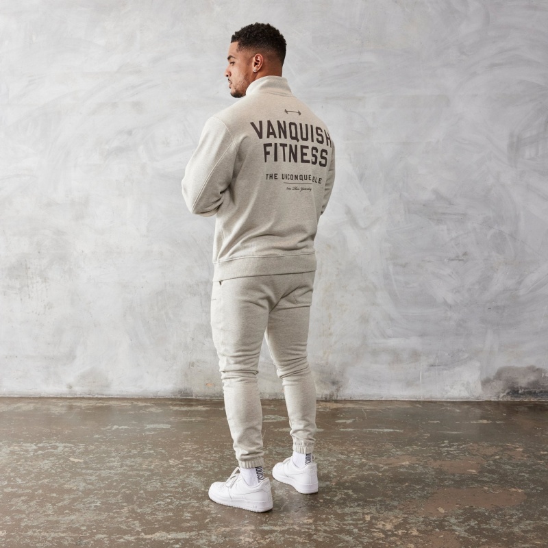 Vanquish Fitness Oat Marl Unconquerable Quarter Zip Tröja Oat Marl | 2708-KOFRH