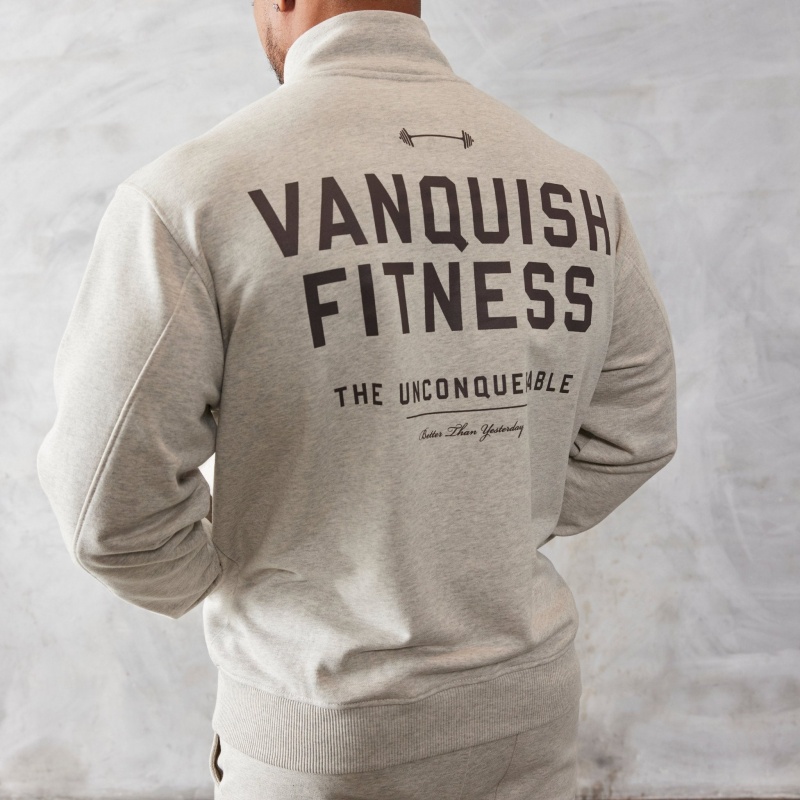 Vanquish Fitness Oat Marl Unconquerable Quarter Zip Tröja Oat Marl | 2708-KOFRH