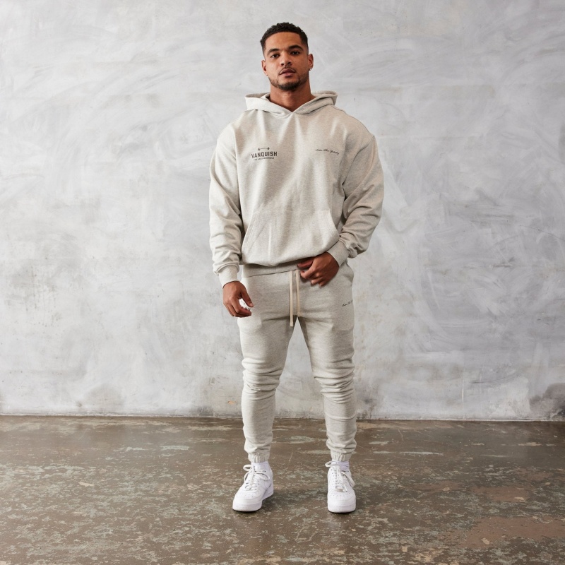 Vanquish Fitness Oat Marl Unconquerable Oversized Pullover Hoodie Oat Marl | 8176-PAXLV