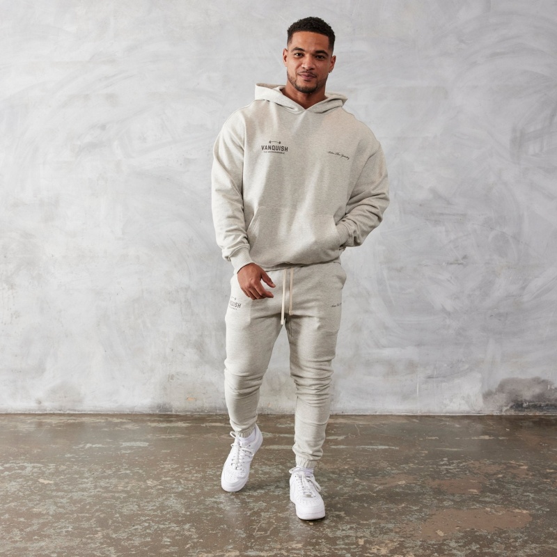 Vanquish Fitness Oat Marl Unconquerable Oversized Pullover Hoodie Oat Marl | 8176-PAXLV