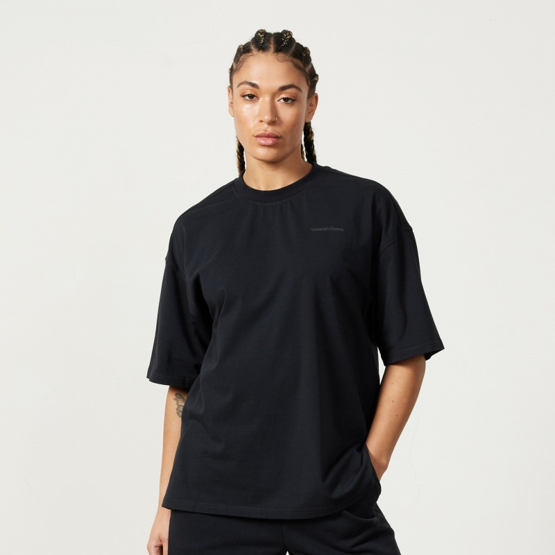 Vanquish Fitness Restore Black Oversized T Shirt Svarta | 1082-MGIVH