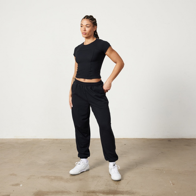 Vanquish Fitness Restore Black Oversized Sweatpants Svarta | 2163-IYEXG