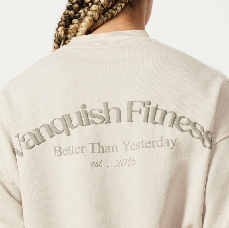 Vanquish Fitness Restore Sand Sweatshirt Sand | 8390-CMPXQ