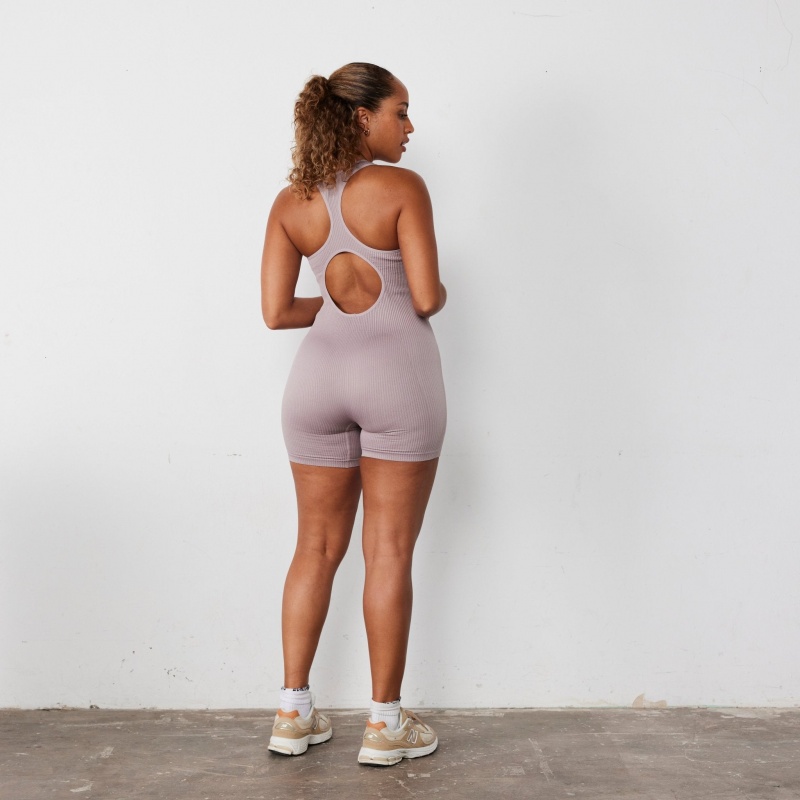 Vanquish Fitness Räfflad Seamless Blush Back Keyhole All In One Blush | 0581-AKWVT