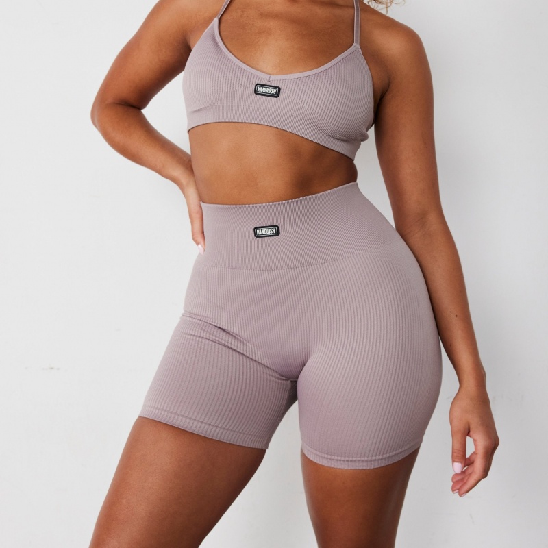 Vanquish Fitness Räfflad Seamless Blush Shorts Blush | 2049-LBGQP