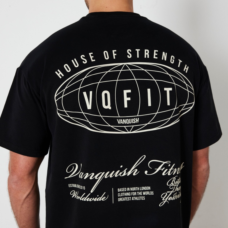 Vanquish Fitness TSP Black Worldwide Oversized T Shirt Svarta | 5268-WMVJQ