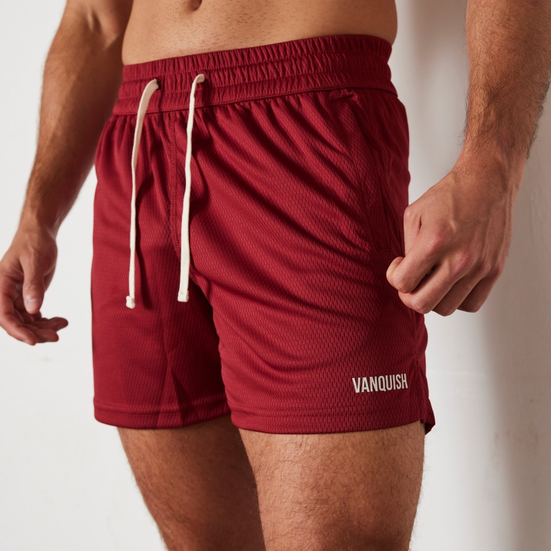 Vanquish Fitness TSP Deep Red Mesh Shorts Mörkröda | 1348-CUFPH