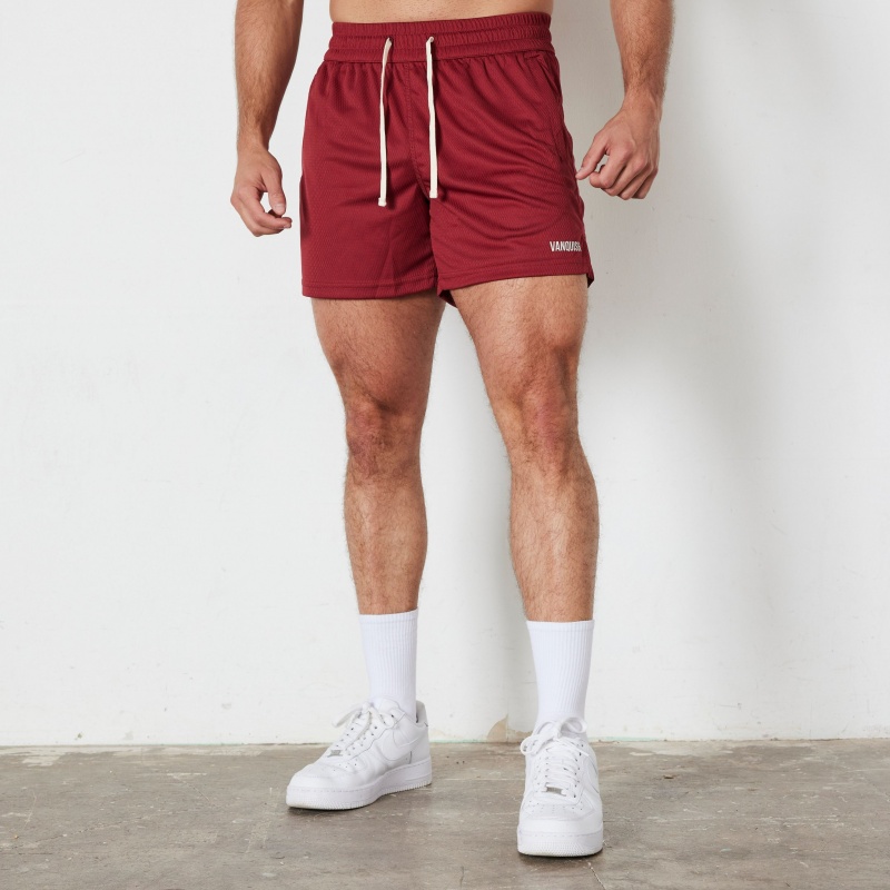 Vanquish Fitness TSP Deep Red Mesh Shorts Mörkröda | 1348-CUFPH