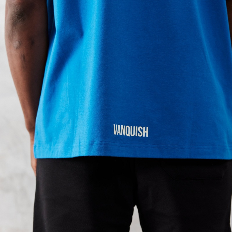 Vanquish Fitness TSP Deep Sea Blue Dobermann Oversized T Shirt Blå | 6972-BOUXL