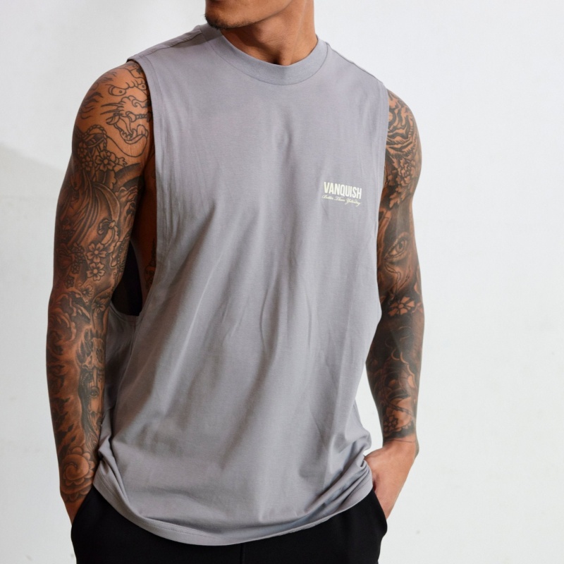 Vanquish Fitness TSP Frost Grey Multi Print Ärmlös T Shirt Grå | 0175-PKHSL