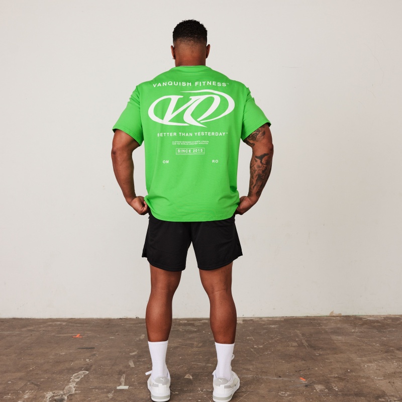 Vanquish Fitness TSP Neon Green Racing Oversized T Shirt Gröna | 4108-XRJPE