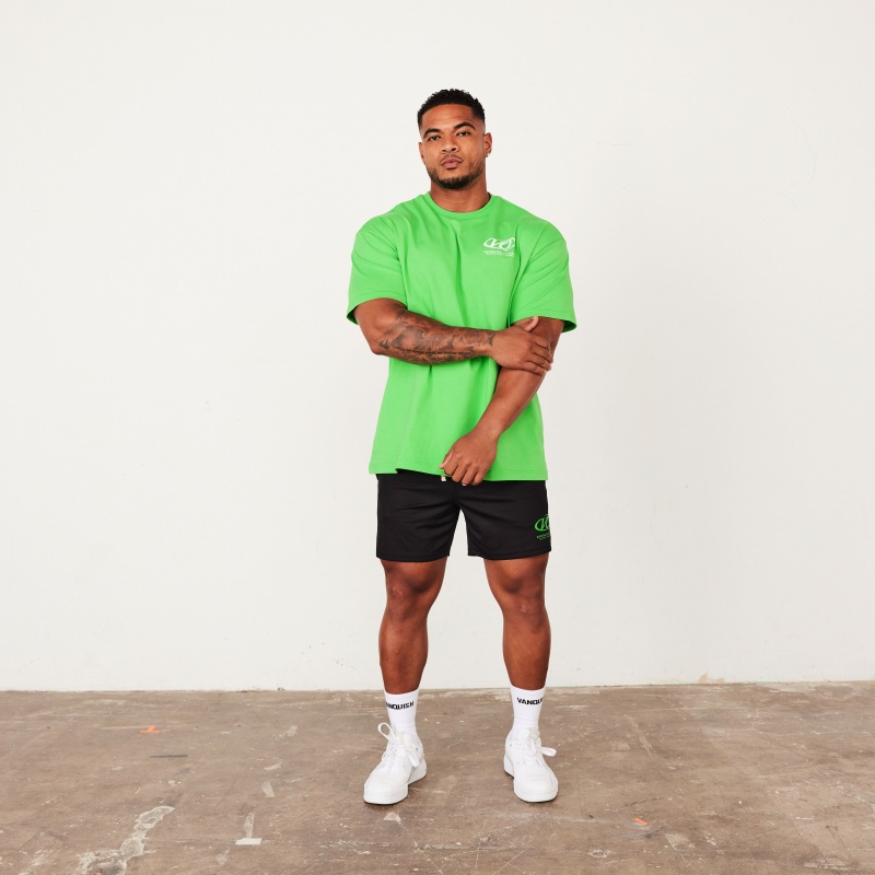 Vanquish Fitness TSP Neon Green Racing Oversized T Shirt Gröna | 4108-XRJPE