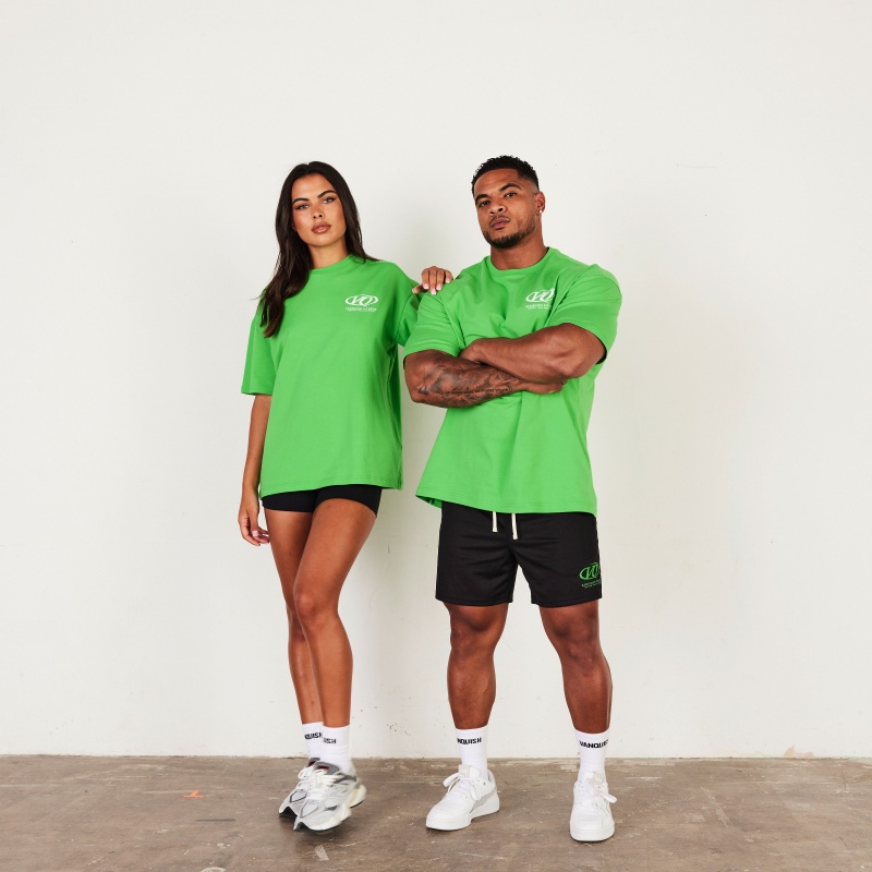 Vanquish Fitness TSP Neon Green Racing Oversized T Shirt Gröna | 4108-XRJPE