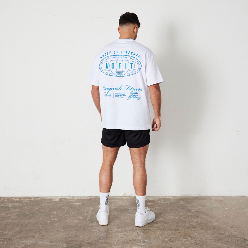 Vanquish Fitness TSP White Worldwide Oversized T Shirt Vita | 3745-NFSMA