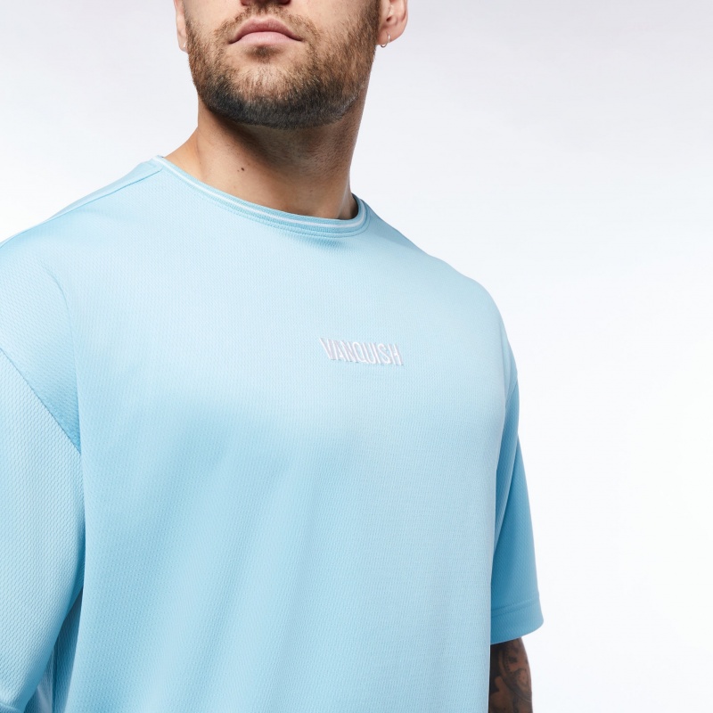 Vanquish Fitness Throwback Blue Oversized T Shirt Blå | 2365-FICOG 