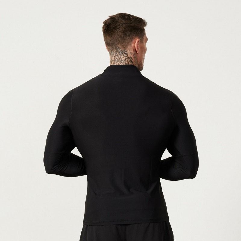 Vanquish Fitness Utility Black 1/4 Zip Tränings Top Svarta | 5863-AWORS