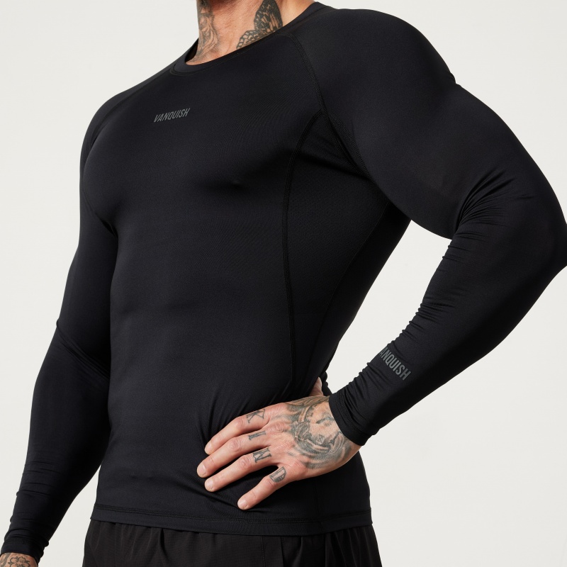 Vanquish Fitness Utility Black Long Sleeve Base Layer Top Svarta | 8524-ZUCIO