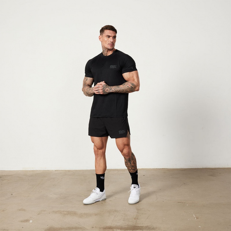 Vanquish Fitness Utility Black T Shirt Svarta | 4782-JDIST