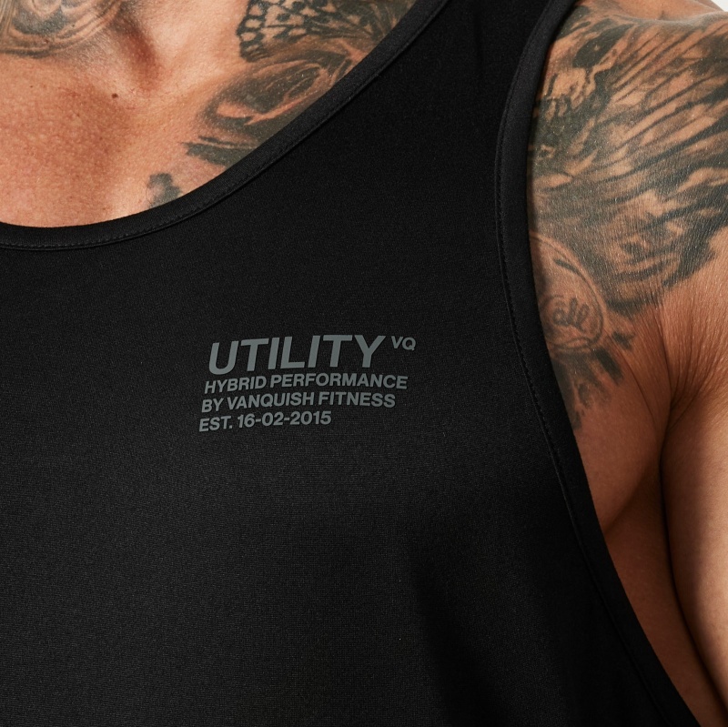 Vanquish Fitness Utility Black Tank Svarta | 7493-NEVQS