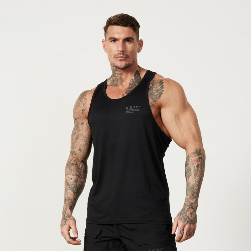 Vanquish Fitness Utility Black Tank Svarta | 7493-NEVQS