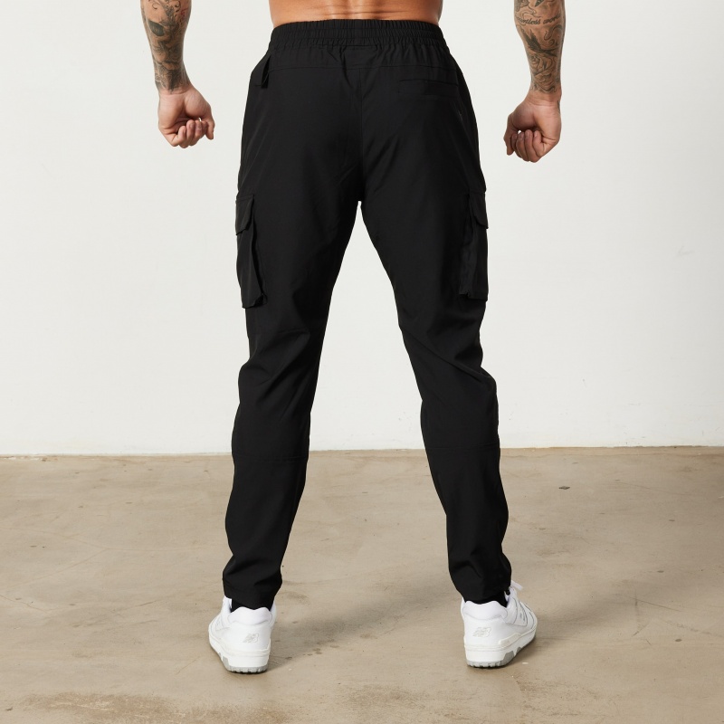 Vanquish Fitness Utility Black Tapered Cargo Pants Svarta | 4238-UPSYH