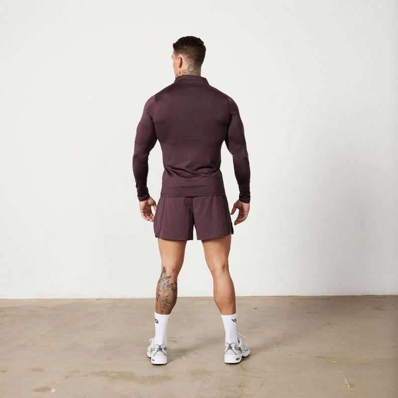 Vanquish Fitness Utility Plum 1/4 Zip Tränings Top Plum | 8132-JQPTE