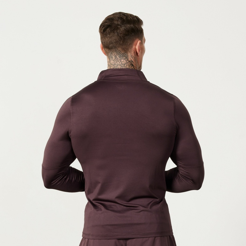 Vanquish Fitness Utility Plum 1/4 Zip Tränings Top Plum | 8132-JQPTE