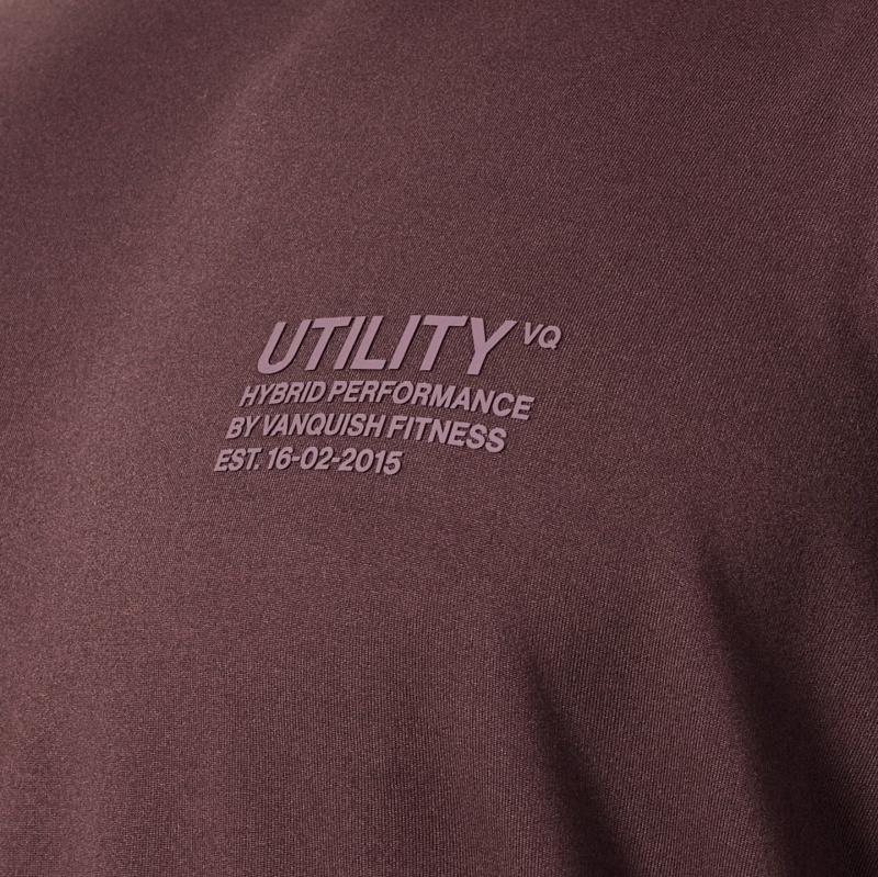 Vanquish Fitness Utility Plum Oversized T Shirt Plum | 0284-JHXWC