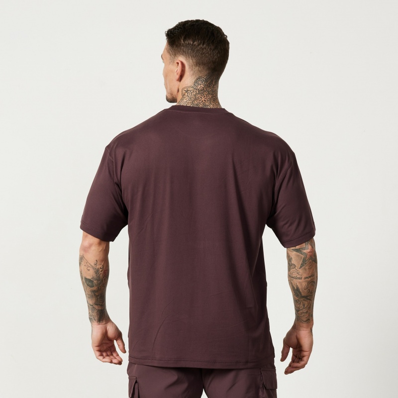 Vanquish Fitness Utility Plum Oversized T Shirt Plum | 0284-JHXWC