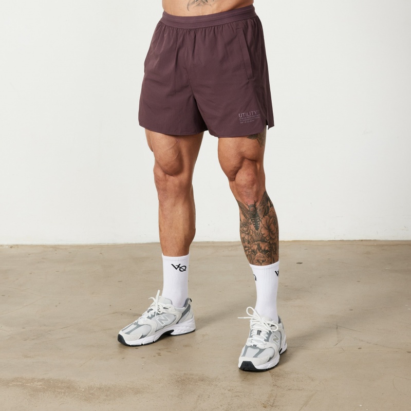 Vanquish Fitness Utility Plum Performance Shorts Plum | 3786-VOUEI