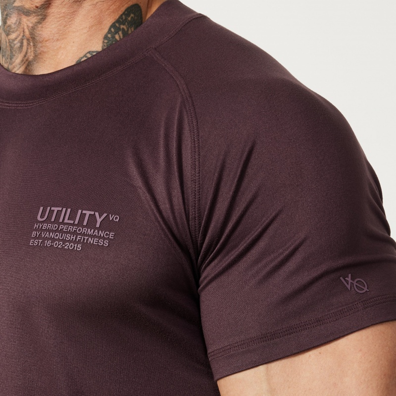 Vanquish Fitness Utility Plum T Shirt Plum | 4389-VUNEM