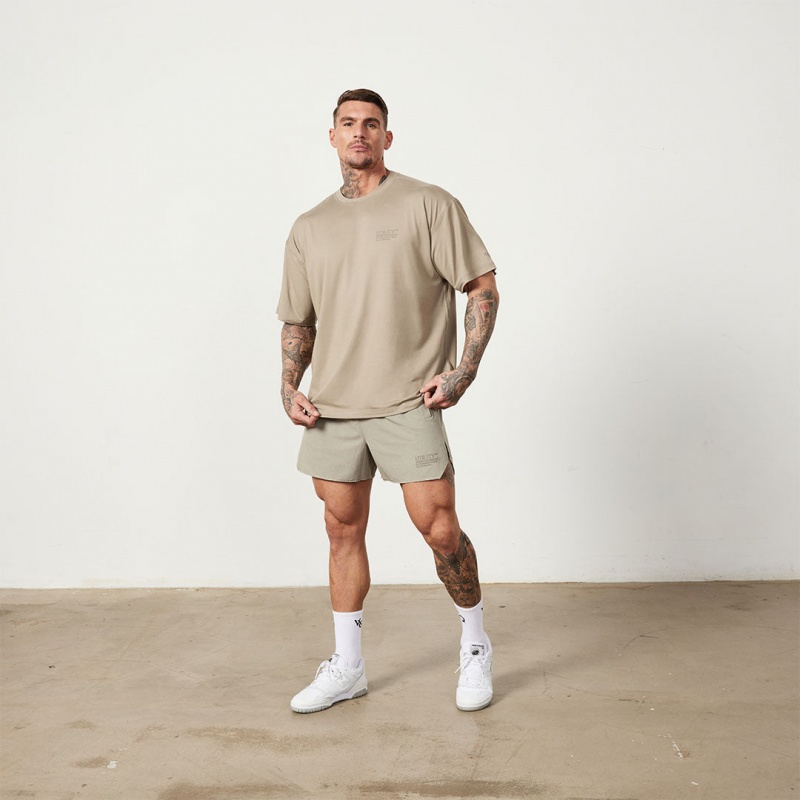 Vanquish Fitness Utility Stone Oversized T Shirt Stone | 4839-XYPUH