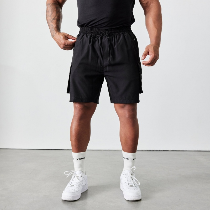 Vanquish Fitness Utility V2 Black Cargo Shorts Svarta | 5273-YFRBD