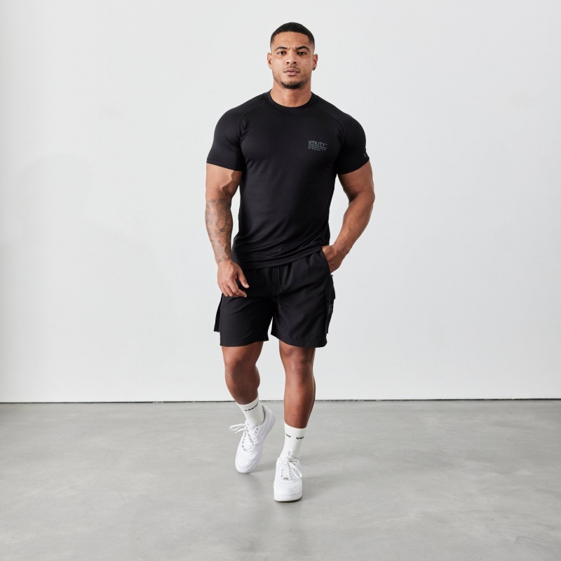 Vanquish Fitness Utility V2 Black Cargo Shorts Svarta | 5273-YFRBD