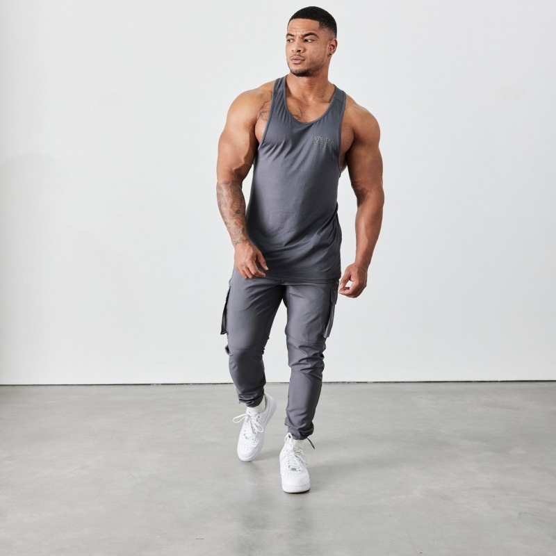 Vanquish Fitness Utility V2 Grey Tapered Cargo Pants Grå | 1490-BDLXH