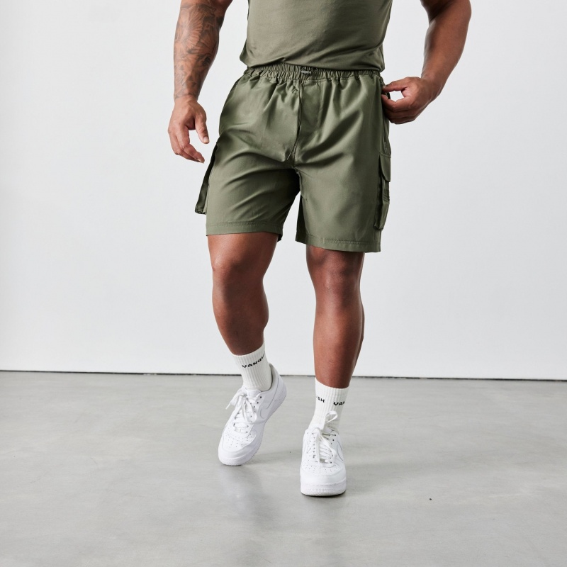 Vanquish Fitness Utility V2 Khaki Cargo Shorts Khaki | 9234-YXTNU