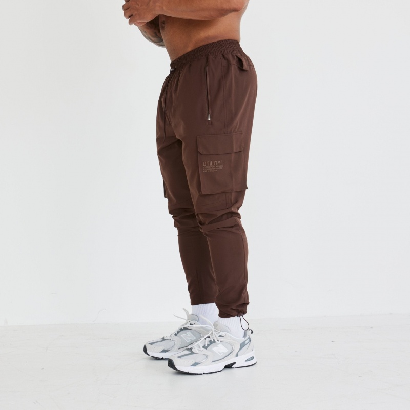 Vanquish Fitness Utility V3 Brown Tapered Cargo Pants Bruna | 9436-JHVXU