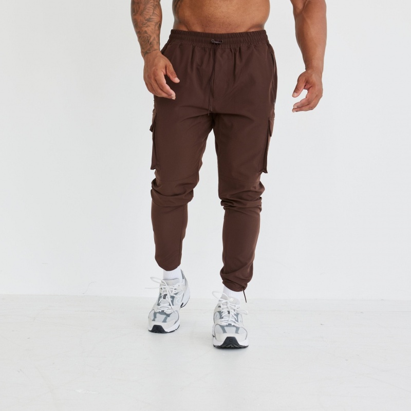 Vanquish Fitness Utility V3 Brown Tapered Cargo Pants Bruna | 9436-JHVXU